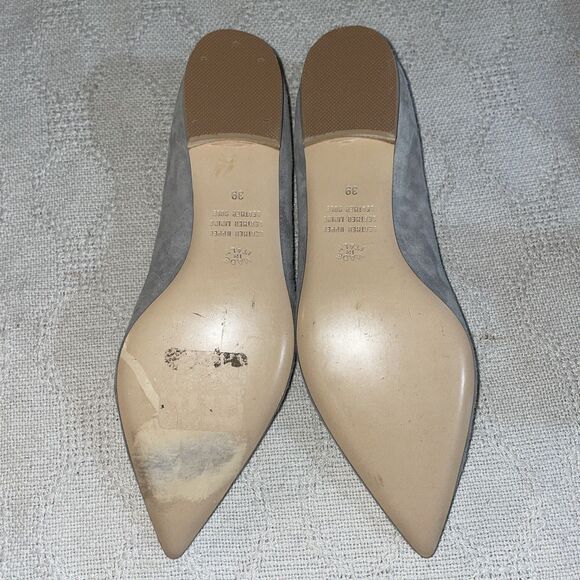 Avellini Women’s Dressy Flats Sz 39 U.S. 8 B Light Gray Suede Leather Going Out - Picture 6 of 12